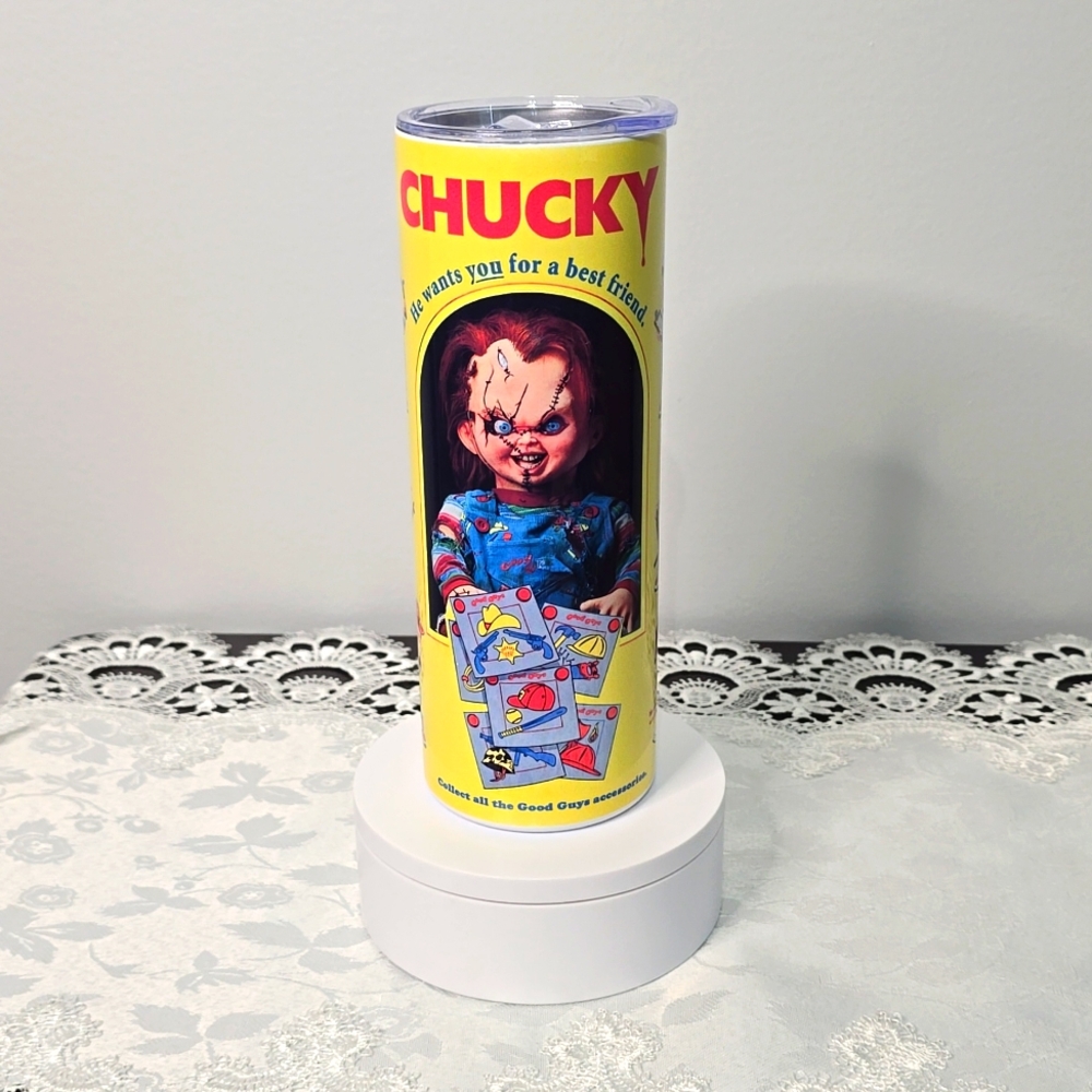 Custom 20oz Stainless Steel Tumbler - Chucky Doll
